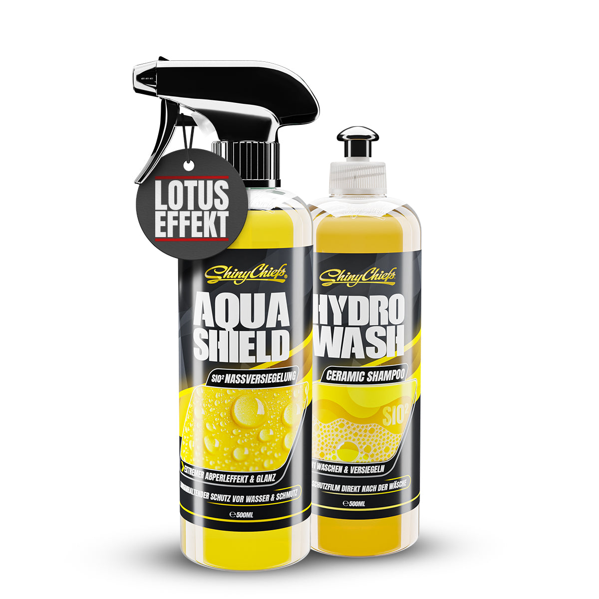 AQUA SHIELD - NASSEVERSIEGELUNG 500ml + HYDRO WASH - CERAMIC SHAMPOO 500ml
