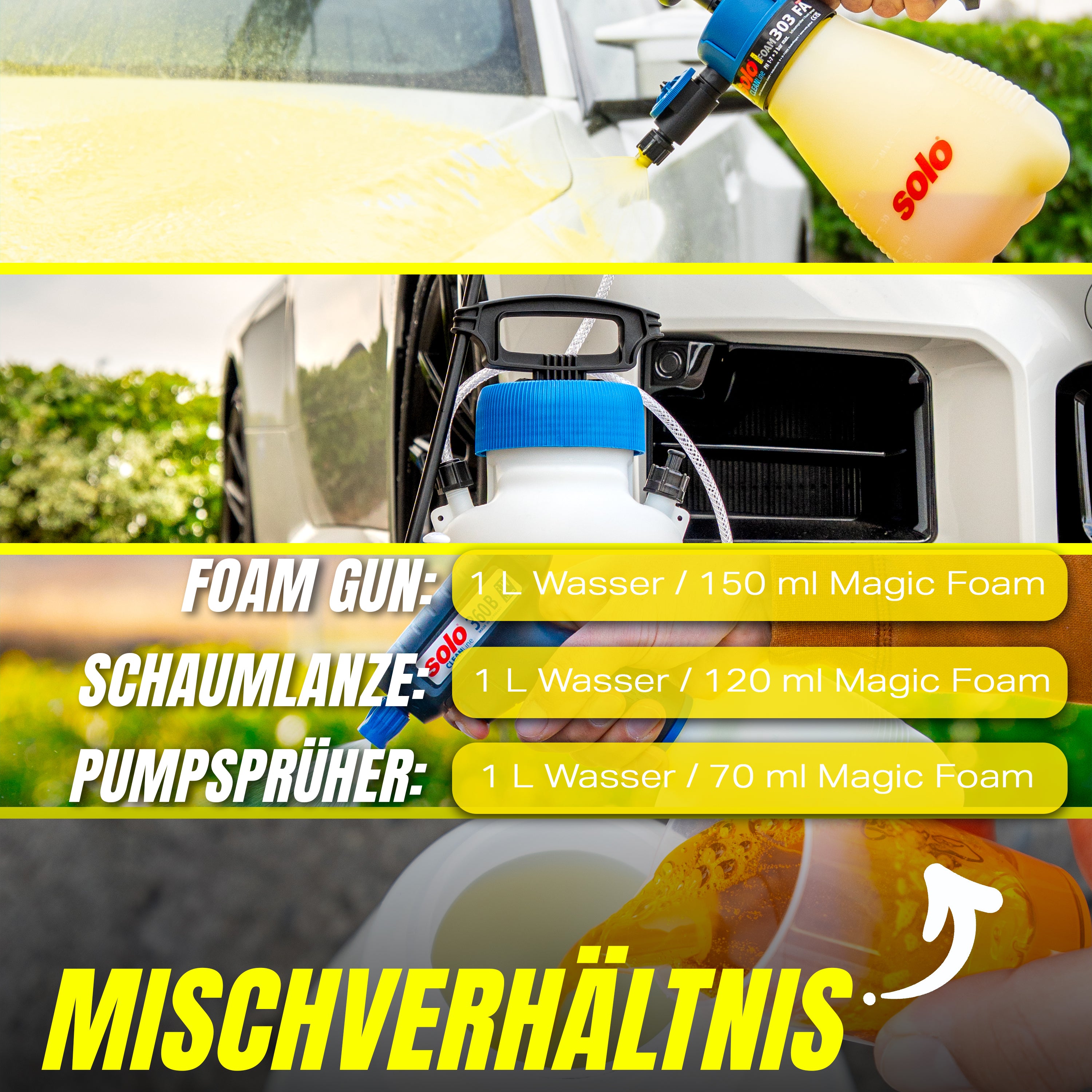 Zestaw SOLO FOAM SPRAYER 304 FA + MAGIC FOAM - YELLOW FOAM 500ml