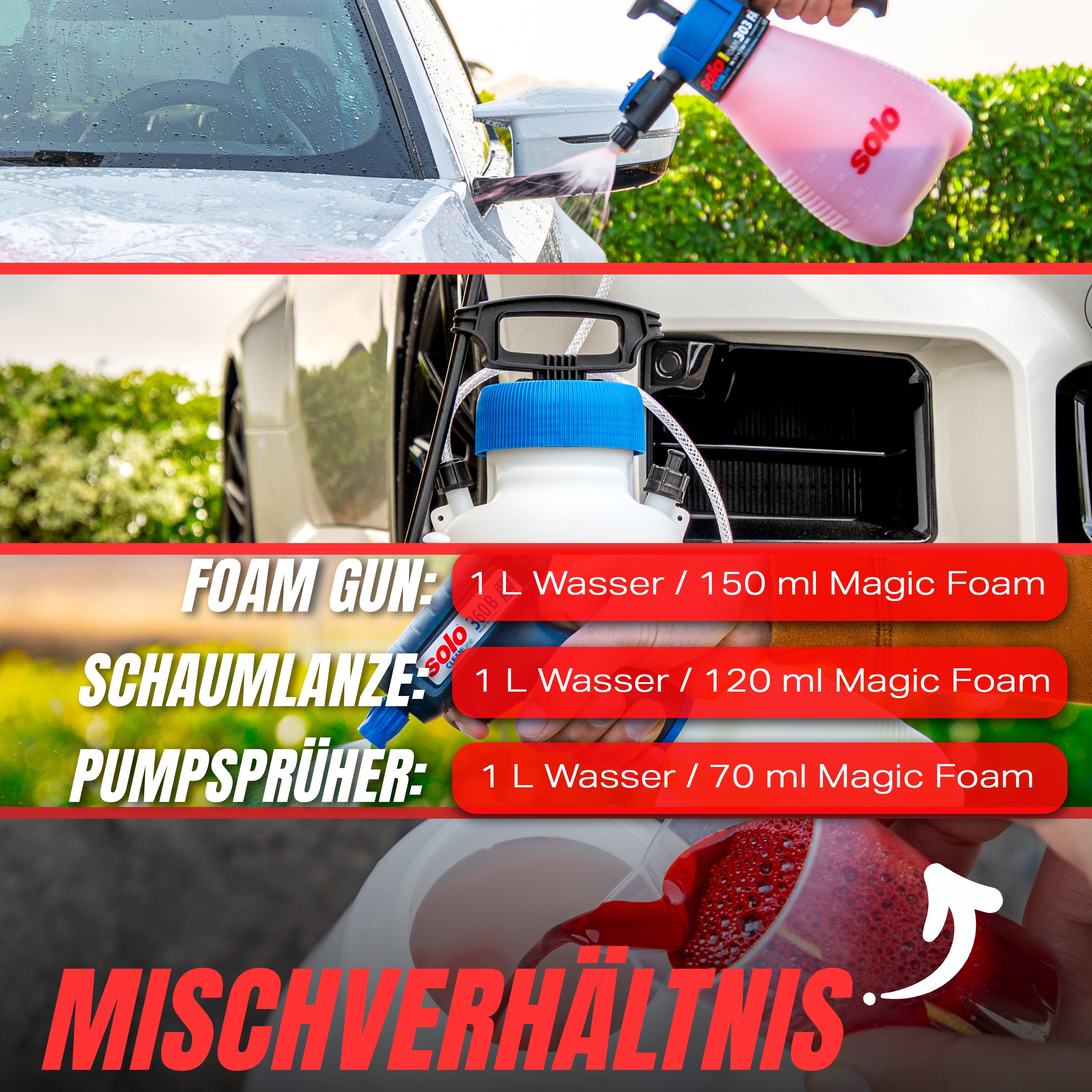 SOLO SCHAUMSPRÜHER 304 FA + MAGIC FOAM - ROTER SCHAUM 500ml Set
