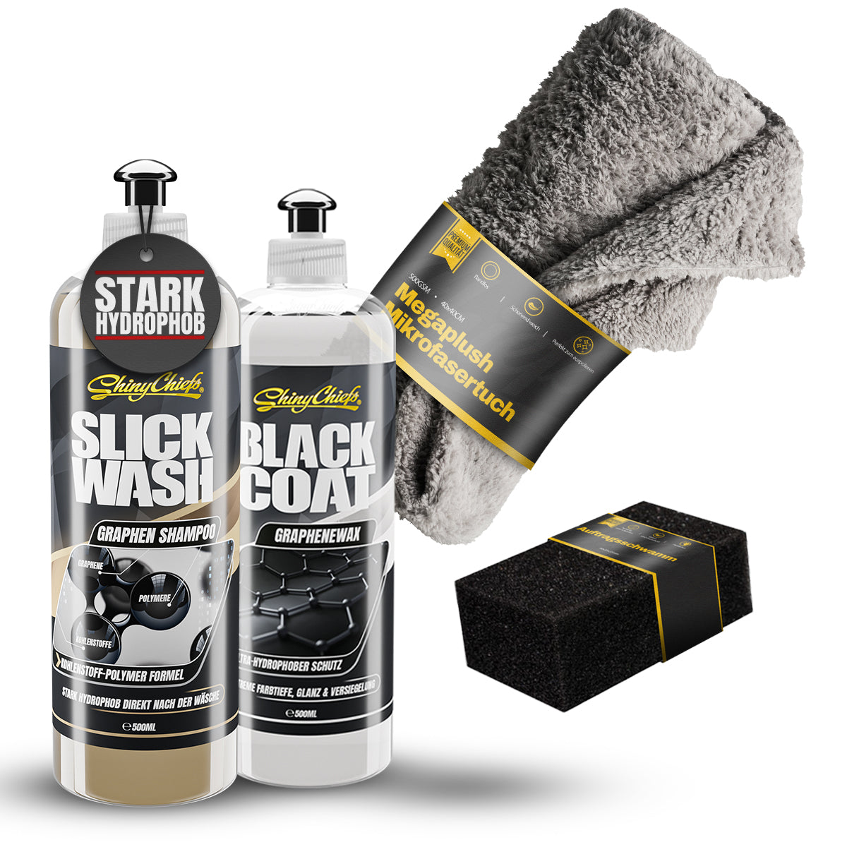 Zestaw SLICK WASH - GRAPHEN SHAMPOO 500ml + BLACK COAT - GRAPHENEWAX 500ml